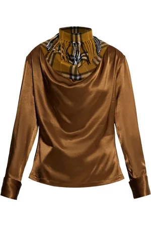 Burberry Dames, Blouses & Shirts, Bruin, Maat: XS Viscose
