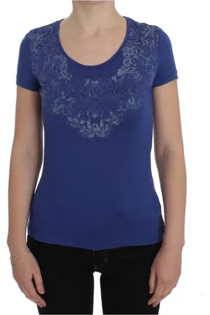 ERMANNO SCERVINO Dames, Tops, Blauw, Maat: S Modal