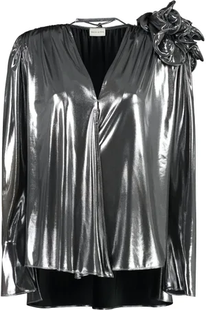 MAGDA BUTRYM Dames, Blouses & Shirts, Grijs, Maat: 2XS Poliester