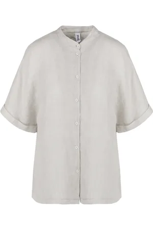 Bomboogie Dames, Blouses & Shirts, Wit, Maat: XS Linnen