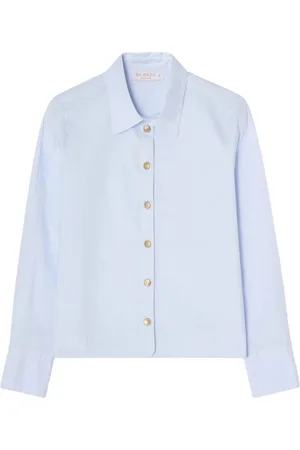 BUSNEL Dames, Blouses & Shirts, Blauw, Maat: L Katoen