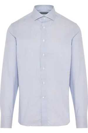 CANALI Heren, Overhemden, Blauw, Maat: L Katoen
