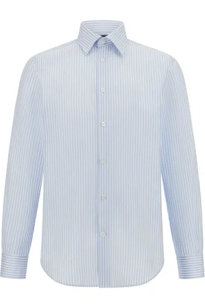 Boggi Milano Heren, Overhemden, Blauw, Maat: M Katoen