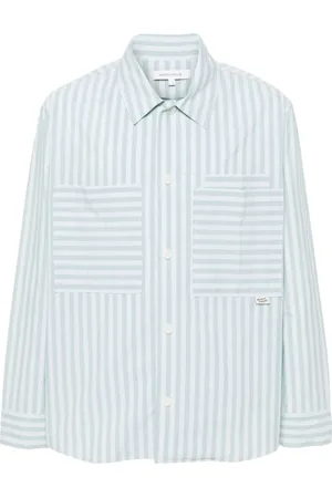 Maison Kitsuné Heren, Overhemden, Blauw, Maat: S Katoen