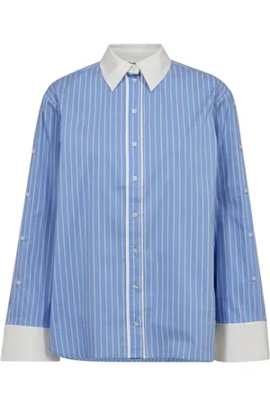 Co`Couture Dames, Blouses & Shirts, Blauw, Maat: XL Katoen