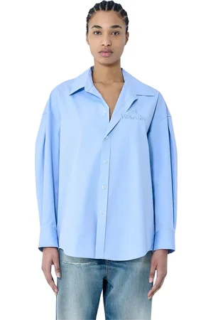 Alexander Wang Dames, Blouses & Shirts, Blauw, Maat: S Katoen