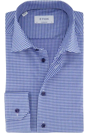 Eton Heren, Overhemden, Blauw, Maat: 2XL Katoen