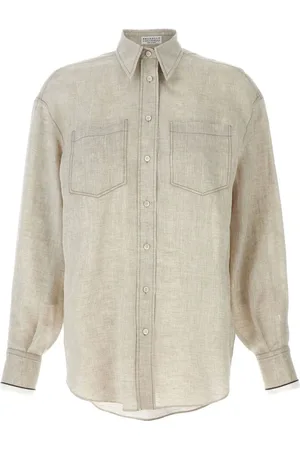 Brunello Cucinelli Dames, Blouses & Shirts, , Maat: L Linnen