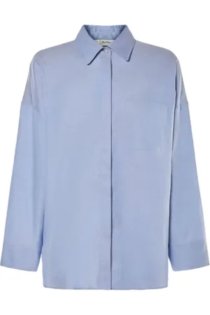 Max Mara Dames, Blouses & Shirts, Blauw, Maat: S Katoen