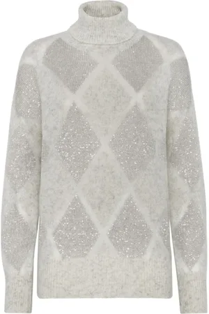 Brunello Cucinelli Dames, Truien, Grijs, Maat: S Wol
