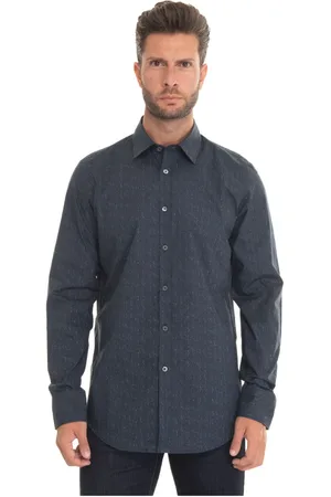 CANALI Heren, Overhemden, Blauw, Maat: L Katoen
