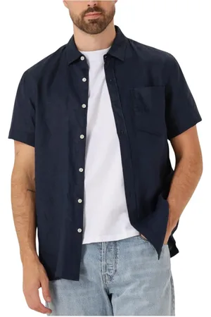 Scotch&Soda Heren, Overhemden, Blauw, Maat: M Linnen