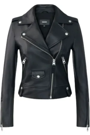 Mackage Dames, Jassen, Zwart, Maat: L Leer