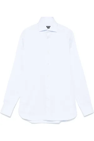 Ermenegildo Zegna Heren, Overhemden, Blauw, Maat: L Katoen