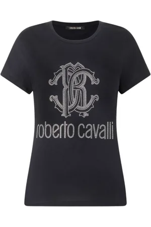 Roberto Cavalli Dames, Tops, Zwart, Maat: L Katoen