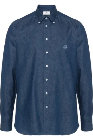 Etro Heren, Overhemden, Blauw, Maat: 2XL Katoen