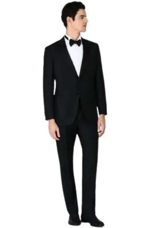 Emporio Armani Heren, Pakken, Zwart, Maat: S Zijde