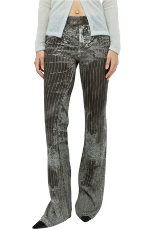 Diesel Dames, Broeken, Grijs, Maat: XS Zijde
