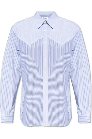 Maison Margiela Heren, Overhemden, Blauw, Maat: M Katoen