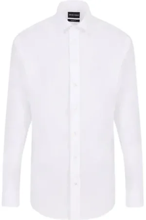 Emporio Armani Heren, Overhemden, Wit, Maat: 2XL Katoen