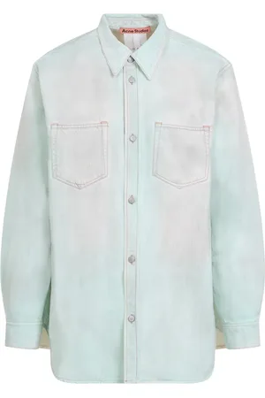 Acne Studios Heren, Overhemden, Groen, Maat: M Katoen