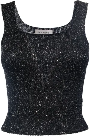 ERMANNO SCERVINO Dames, Tops, Zwart, Maat: XS Viscose