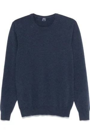 FEDELI Heren, Truien, Blauw, Maat: 2XL Kasjmier