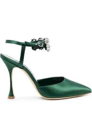 Manolo Blahnik Dames, Schoenen, Groen, Maat: 36 EU Zijde