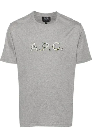 A.P.C. Heren, Tops, Grijs, Maat: S Katoen