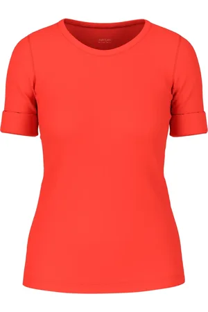 Marc Cain Dames, Tops, Rood, Maat: L Katoen