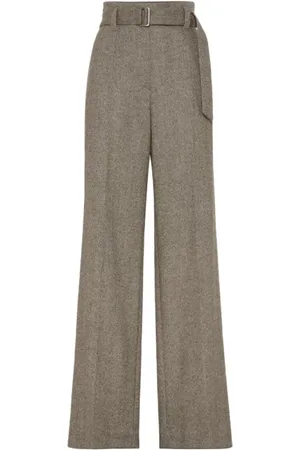 Brunello Cucinelli Dames, Broeken, Bruin, Maat: M Wol