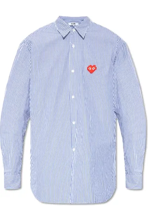 Comme des Garçons Heren, Overhemden, Blauw, Maat: XL Katoen