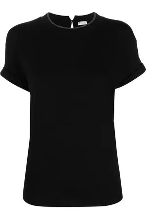 Brunello Cucinelli Dames, Tops, Zwart, Maat: L Katoen