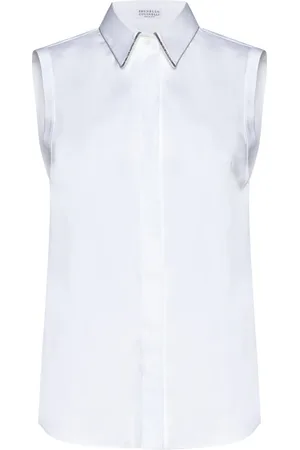 Brunello Cucinelli Dames, Blouses & Shirts, Wit, Maat: S Katoen