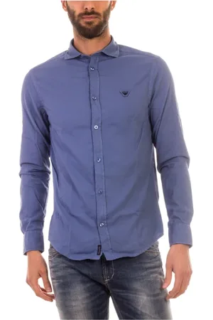 Emporio Armani Heren, Overhemden, Blauw, Maat: XL