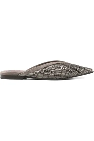 Brunello Cucinelli Dames, Schoenen, Grijs, Maat: 40 EU Leer