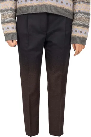 Brunello Cucinelli Dames, Broeken, Zwart, Maat: XS Flanel