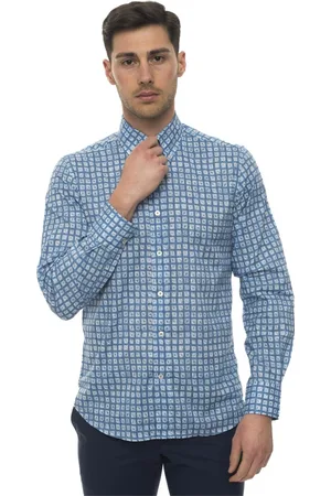 CANALI Heren, Overhemden, Blauw, Maat: 3XL Katoen