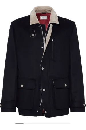 Brunello Cucinelli Heren, Jassen, Blauw, Maat: 2XL Wol