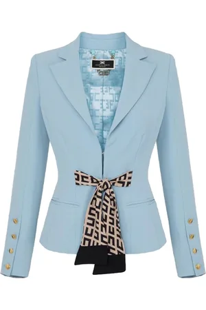 Elisabetta Franchi Dames, Jassen, Blauw, Maat: L Poliester