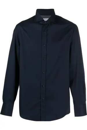 Brunello Cucinelli Heren, Overhemden, Blauw, Maat: L Katoen
