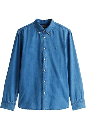 Tommy Hilfiger Heren, Overhemden, Blauw, Maat: L Katoen