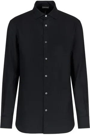 Emporio Armani Heren, Blouses & Shirts, Zwart, Maat: M Katoen