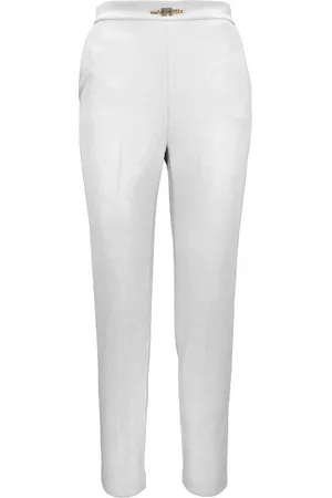 Elisabetta Franchi Dames, Broeken, Wit, Maat: M Poliester