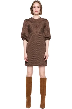 Silvian Heach Dames, Jurken, Bruin, Maat: XS Nylon