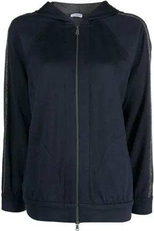 Brunello Cucinelli Dames, Sweatshirts & Hoodies, Blauw, Maat: L Katoen
