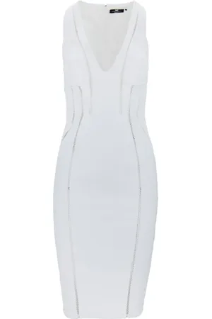 Elisabetta Franchi Dames, Jurken, Wit, Maat: S Poliester