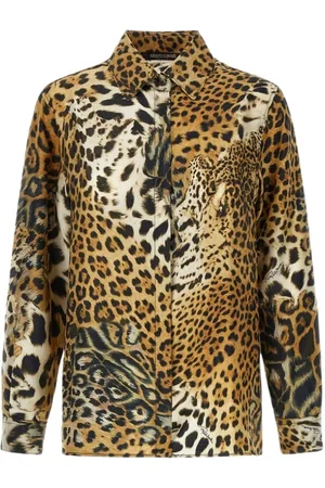 Roberto Cavalli Dames, Blouses & Shirts, Bruin, Maat: 2XL Zijde