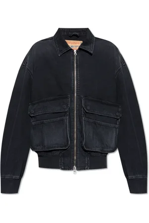 Diesel Unisex, Jassen, Zwart, Maat: 2XL Denim