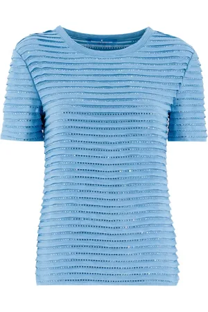 ERMANNO SCERVINO Dames, Tops, Blauw, Maat: XS Katoen
